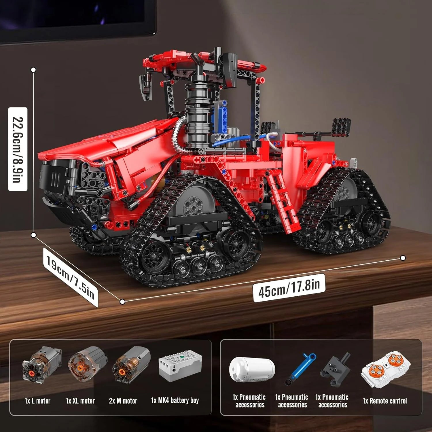 MOULD KING 18020 Technical Crawler Tractor Model Remote Control All Terrain Plowing Truck Building Blocks Toys for Children