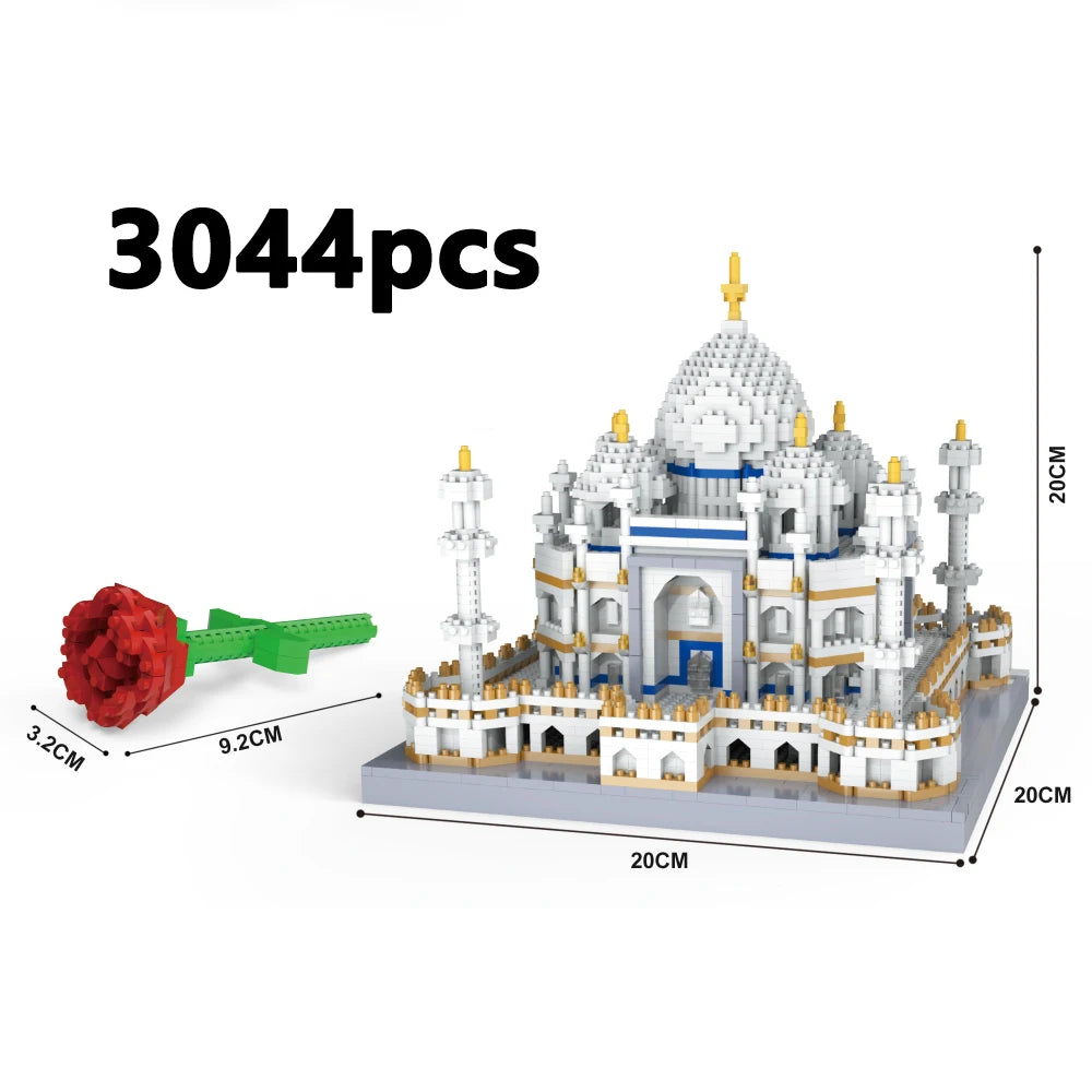 MOC City Mini Steentjes Taj Mahal Wereldberoemde Architectuur Micro Model India Bouwstenen Creatieve Sets Kinderspeelgoed Jongen Volwassen Geschenk