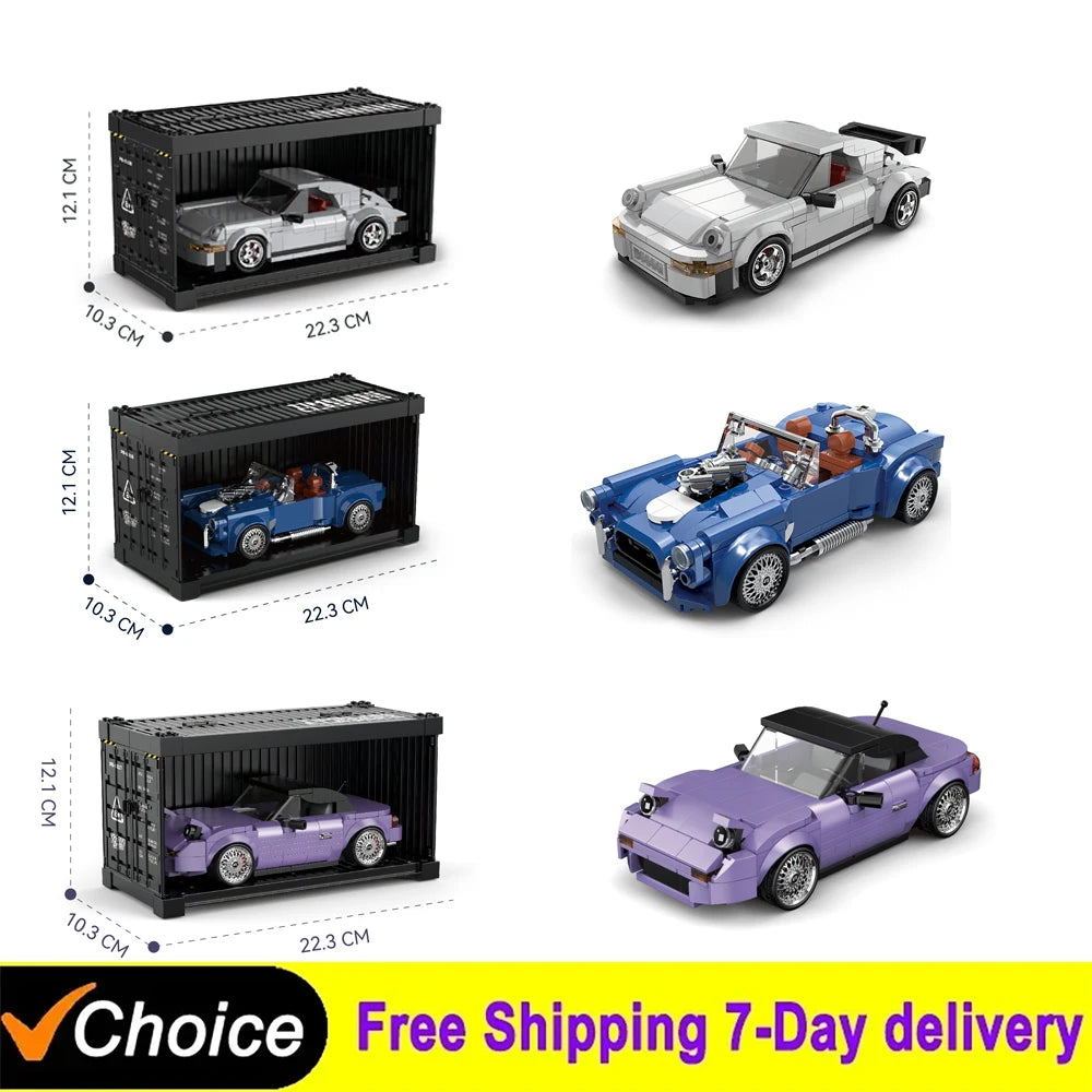 NEW Creative City Retro Technical Speed Champions Car Building Blocks Convertible Vehicle Bricks Model Toys Kids Christmas Gifts