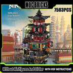 Moc Building Blocks City Retro Fantasy Architecture Model Ninja Tower Technology Module Building Blocks Toy DIY Set Assembly