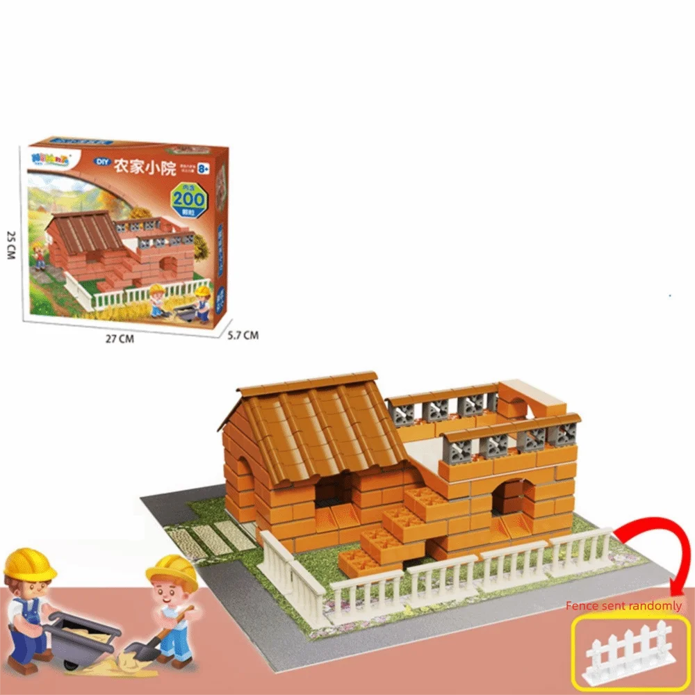 Multicolor DIY Building House Block Set Plastic Tile Houses Assemble Toy Miniature Size Villa Model Mini Brick Assembly