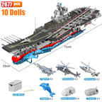 SEMBO Shandong Aircrafted Carrier Modular Building Blocks Military Navy Battleship Model Bricks WW2 Soldiers Toys For Kid Gift - CADA BRICKS®