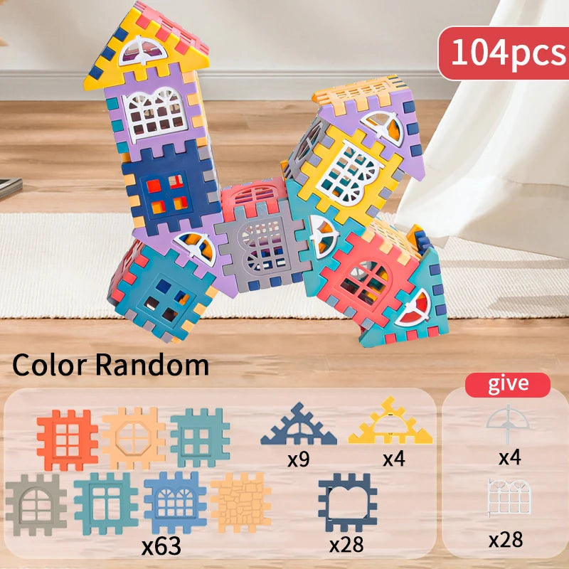 Large scale house building block simulation window design, kindergarten construction, creation of boys and girls large house bui - CADA BRICKS®