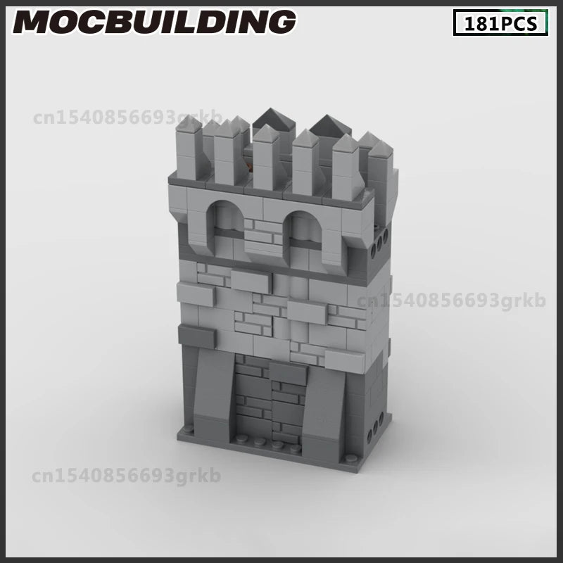 MOC Building Block Medieval Castle Tower Wall Gate Fortress Model Christmas Gifts Collection DIY Brick Assembling Toys Children