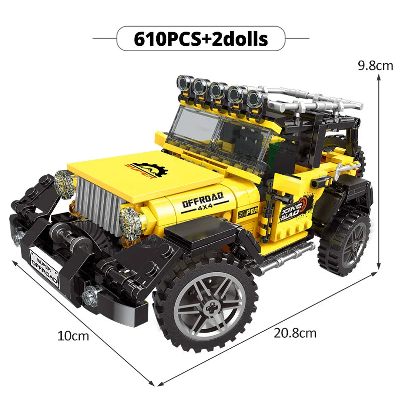 ZKZC Technical Off-road Racing Vehicle Truck Car Model Building Blocks City Monster Trucks Bricks Toys For Children Gift