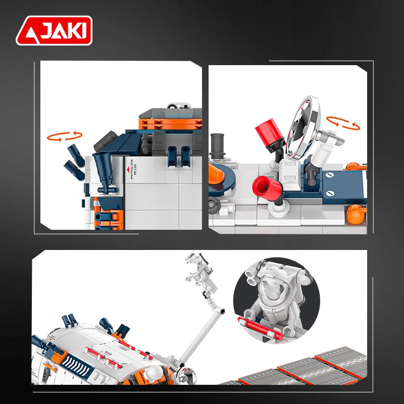 Modèle de bloc de construction du module central de la station spatiale de la série d'exploration spatiale JAKI, jouet de construction pour garçons, cadeau d'anniversaire