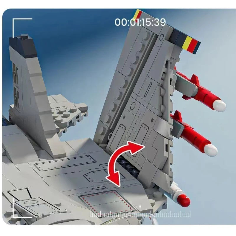 1186PCS Military Fighter Building Blocks J-15 Flying Shark Aircraft Building blocks Fighter Model Aircraft Toy Boy's Kids Gift - CADA BRICKS®