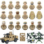 Military Weapons Guns Mortar Special Forces Police SWAT Gangster Jeeps Off-Road Armored Vehicle Model Soldier Building Block Toy