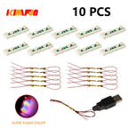10PCS 0.8mm Pin RGB LED Building Blocks USB Lamp DIY Street Light City Electric Decorate 1X1 Brick Toy Compatible All Brands - CADA BRICKS®