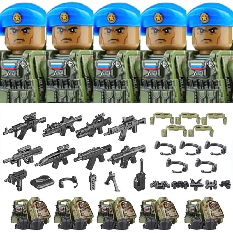 Military Army Figures Building Blocks SWAT Ghost Commando Special Forces Soldier Weapons Gun Hat Shield Belt AK Mini Bricks Toy - CADA BRICKS®