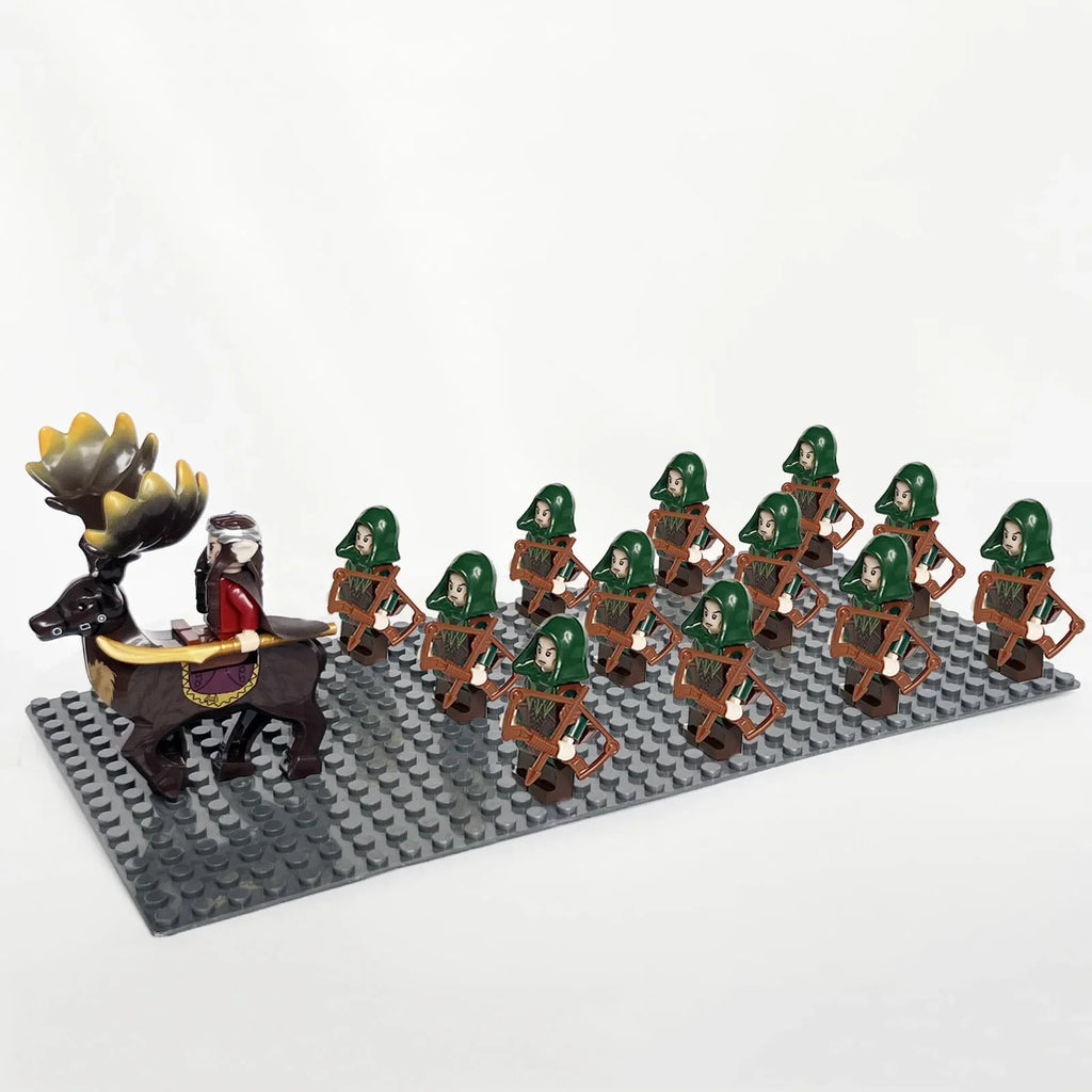 13pcs Castle Knight Rohan Azog Orcs Half-Beast Human Army Elf Guards Roman Solider Minifig Building Block Toys for Kids