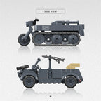 World War II half-track motorcycle VW82 bucket truck German off-road truck assembly model building blocks boy toy car gift