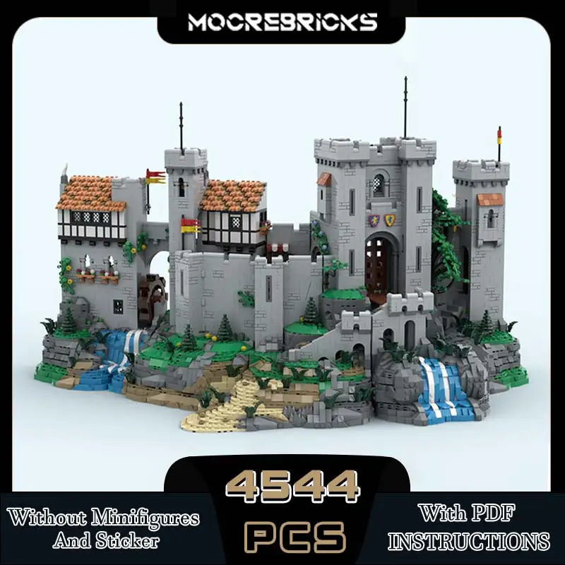 MOC Classic Medieval Castle Architecture Fortress Street View Building Block Model Assembly Originality Bricks Puzzle Toys Gifts
