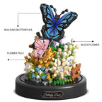 Bee Butterfly Flower Bonsai Building Blocks Insect Plant Potted Model Bricks With Dust Cover Children's DIY Toy Holiday Gifts