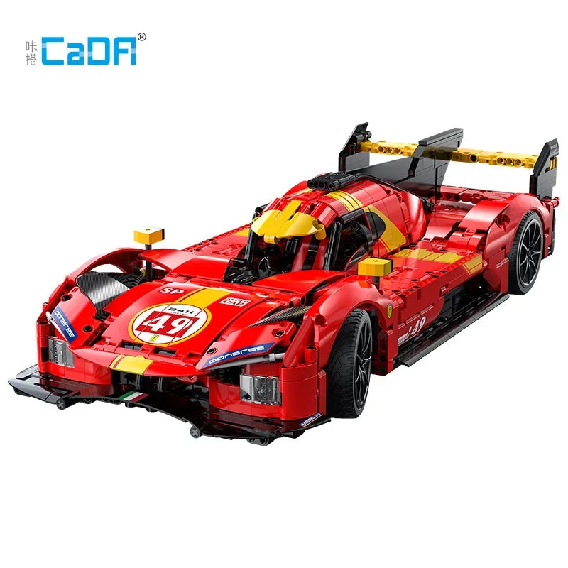 1518Pcs 1:10 Cada MOC City Remote Control Flame Racing Car Model Building Blocks RC V6 Sports Vehicle Bricks Toys Festival Gifts - CADA BRICKS®