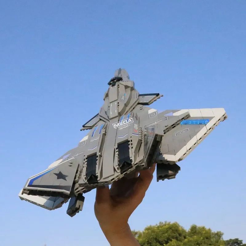 1226 Pcs F-22S Fighter Jet Building Block Set DIY Aircraft Bricks Toys Self-assemble Military Plane Model for Kids Gift ﻿