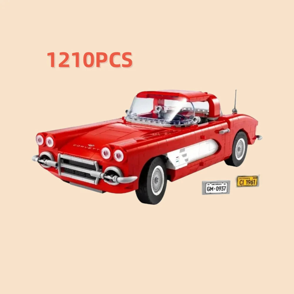 2023 NEW 10321 Retro Sport Car Chevroleted Corvetted Technical Building Blocks Bricks Assemble Vehicle Toys Boyfriend Gift