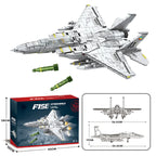 F-15E Strike Eagle Figure Building Set, Jet Fighter Military Collectible Toy, 2216 Pcs, Creative Gift for Adult Kid Boy Girl 14+