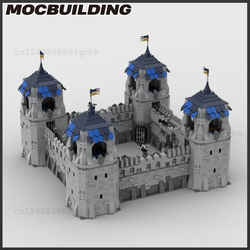 MOC Building Block Medieval Castle Tower Wall Gate Fortress Model Christmas Gifts Collection DIY Brick Assembling Toys Children