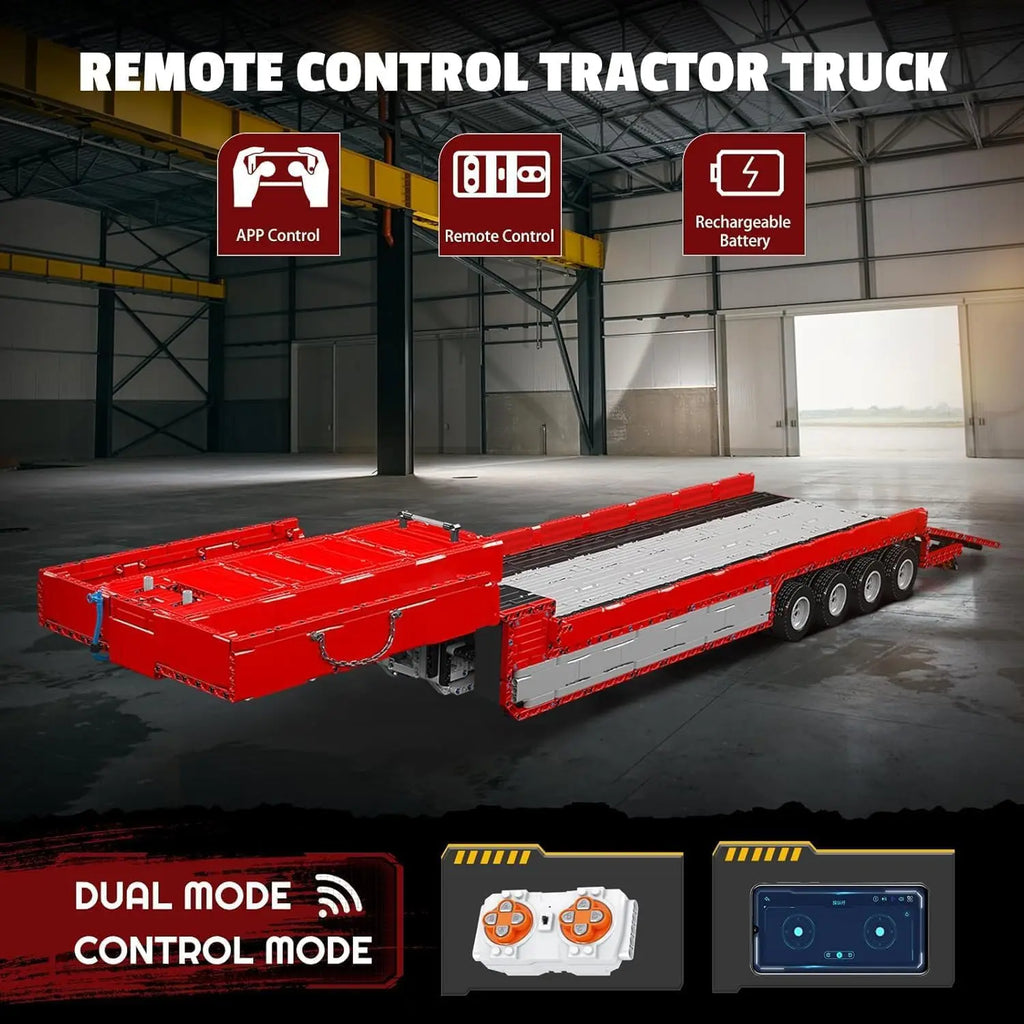 MOULD KING 19015T MOC Trailer Building Blocks for Tractor Truck Model DIY Assembled Bricks Creative Educational Collection Toys