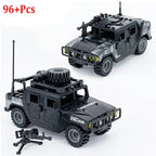 2024 Military Armoured Off-Road Vehicle Humvee Jeep H1 2 Modes Army Car Building Blocks Bricks WW2 Model Moc Toys Boys Kids Gift