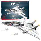 1443PCS Military Tomcat F14 Fighter Aircraft Building Blocks MOC Carrier-Base Fighter Model Bricks Set Holiday Gifts Kids Toys