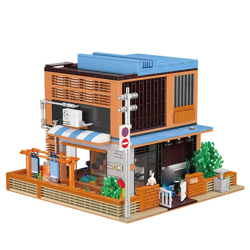 Creative City Japanese Style Range Single-family Villa flower house Building Blocks  Architecture Bricks Toys for Kid Gifts