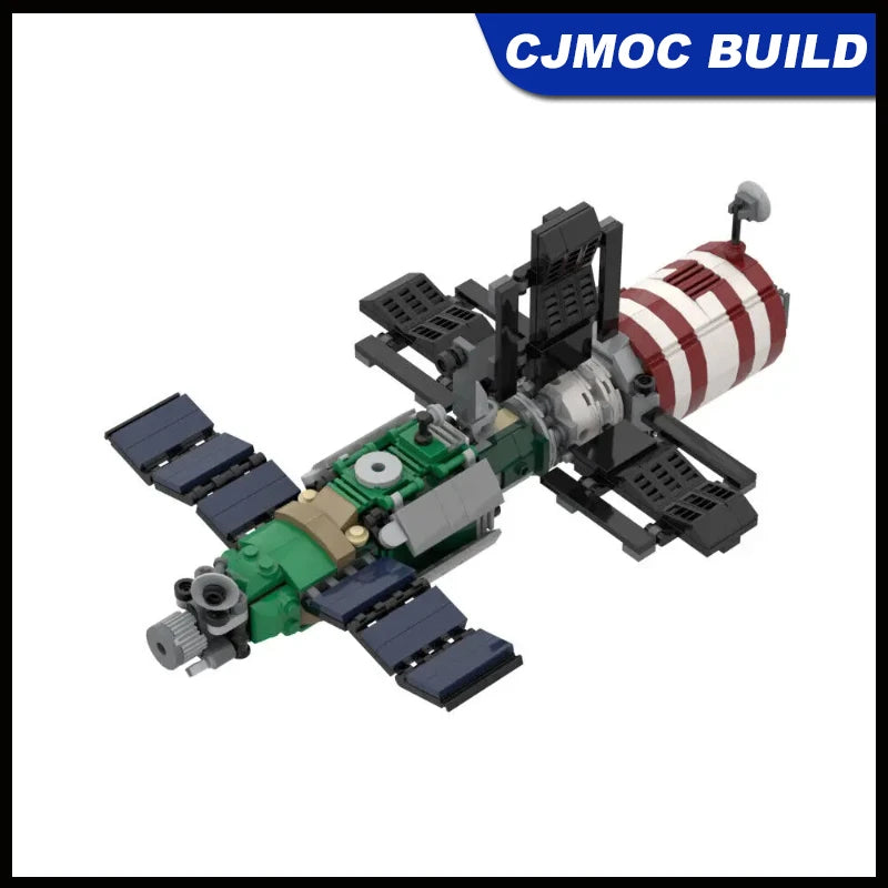 601 Pcs MOC Space Series 1:110 Salyut 7 DOS-6 Space Station with Kosmos 1686 Building Block DIY Assembling Brick Toys MOC-74674