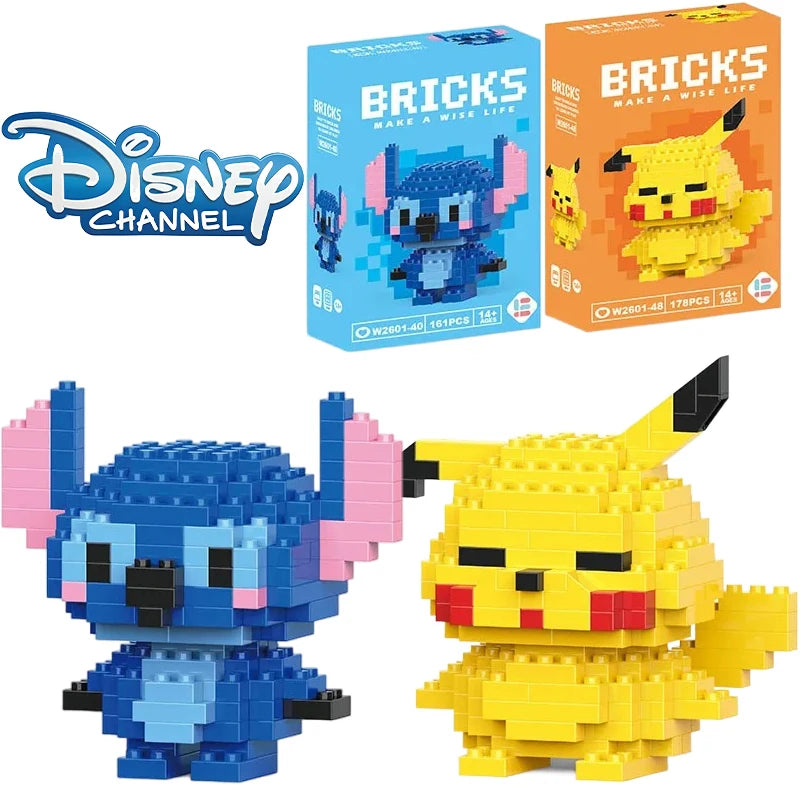 Disney LiLo Stitch Toys Building Blocks Pokeman Pikechu lega Anime Cartoon Character Model Building Blocks Toy for children Gift - CADA BRICKS®