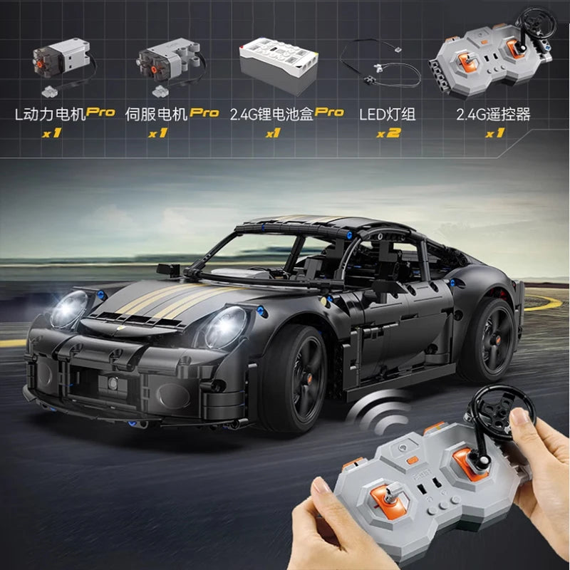 Cada 1655Pcs 1:10 New 2024 RC Classic Germany 2019 Sports Car LED Building Blocks City Remote Control Racing Car Bricks Toys Boy - CADA BRICKS®