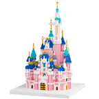 Difficult micro-particle building blocks large pink fantasy castle princess girl castle assembling educational toys