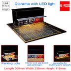 GFans NEW Model 1:64 Scale Diorama Car Garage Model With LED Lights Parking Lots City DIY Model Sets Collection Display Gifts