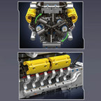 Mould King 10202 Technical Car Engine Toys The Motorized Supercar V12 Engine + Transmission Building Block Brick Kids Gifts