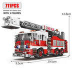 Simulation City Firefighter Rescue Engineering Vehicle Movable Building Block Fire Trucks Model Kit Childrens Assembled Toy Gift - CADA BRICKS®