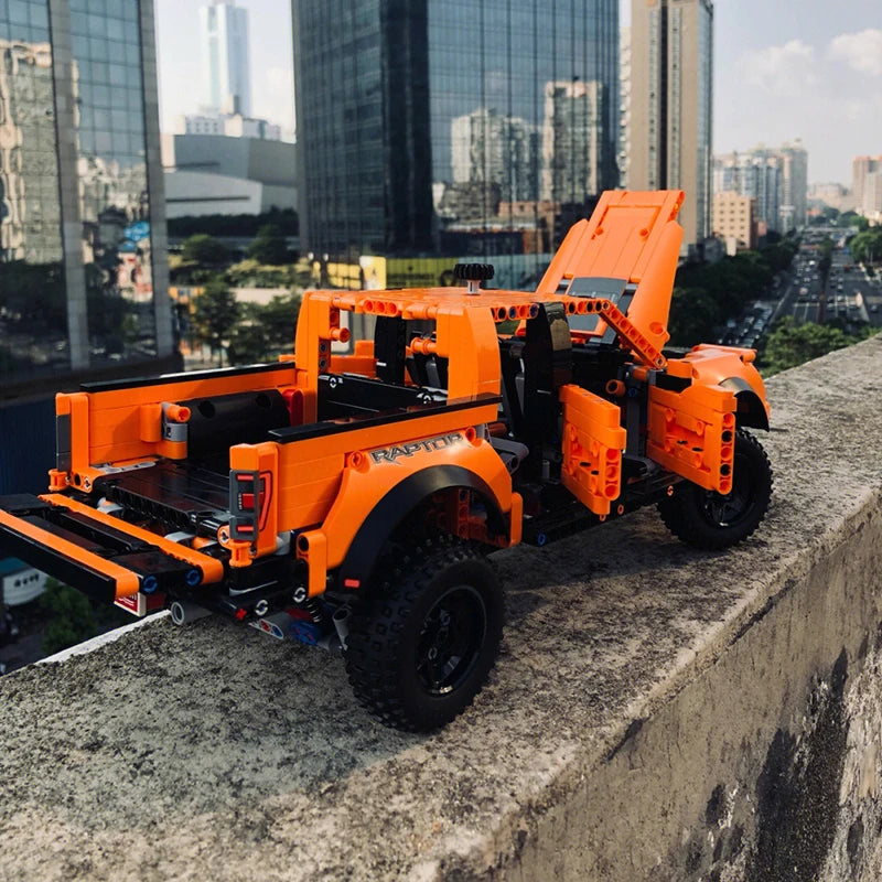 Technical 1:10 F-150 Forded Raptors Off-road Vehicle Building Blocks Pickup Truck Car Model Assemble  Bricks Toys for Kids Gift