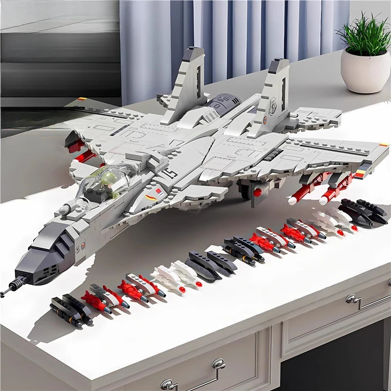 1186PCS Military Fighter Building Blocks J-15 Flying Shark Aircraft Building blocks Fighter Model Aircraft Toy Boy's Kids Gift - CADA BRICKS®