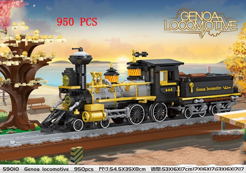 City Train Set Steam Bullet Vehicle Cargo Railway Station Model Building Blocks Brick Tracks Rail No Motor Kits Carriage Kid Toy - CADA BRICKS®