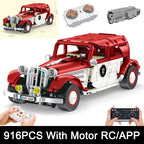 2025 NEW RC/APP Technical Brick Vintage Cars Classics Model Building Block Assembling Toys for Boys Birthday Christmas Gifts Set