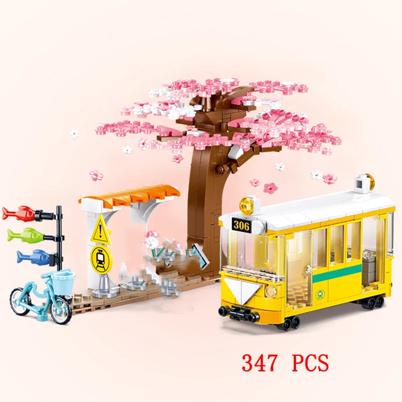 Bus City UK London Building Blocks School Vehicle Friends Wedding Car Traffic Bricks Double Station Girls Gifts Technique Toys - CADA BRICKS®