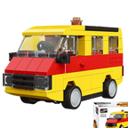 Doe-het-zelf raceauto bus bouwvoertuig ambulance terugtrekmodel bouwstenen speelgoed voor kinderen jongens compatibel met Lego