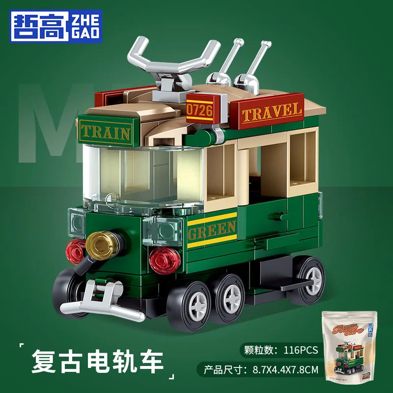 Doe-het-zelf raceauto bus bouwvoertuig ambulance terugtrekmodel bouwstenen speelgoed voor kinderen jongens compatibel met Lego