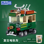 Doe-het-zelf raceauto bus bouwvoertuig ambulance terugtrekmodel bouwstenen speelgoed voor kinderen jongens compatibel met Lego