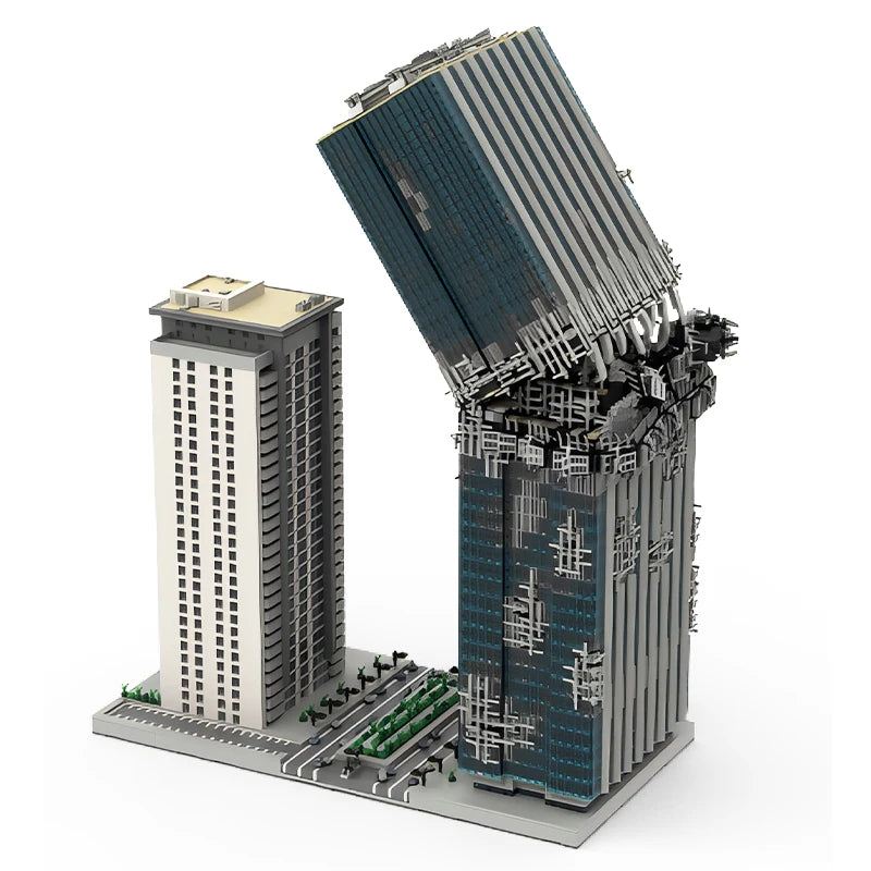 MOC City Street View Collapse Skyscraper Modular Architecture Technology Building Blocks Edifice Model Senior Bricks Toys Gifts