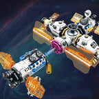 Stads Pendel Satelliet Raket Bouwstenen Ruimtestation Saturnus Astronaut Figuur Man Blokken Set Cadeau voor Jongens