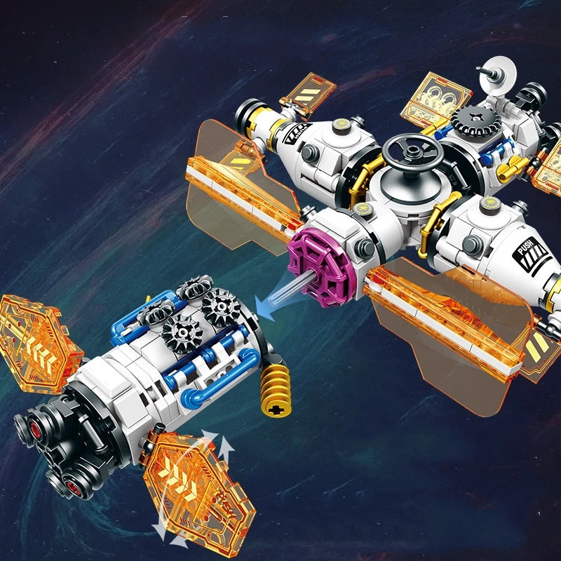 City Shuttle Satellite Rocket Building Blocks Space Station Saturn Astronaut Figure Man Bricks Set Gift for Boys