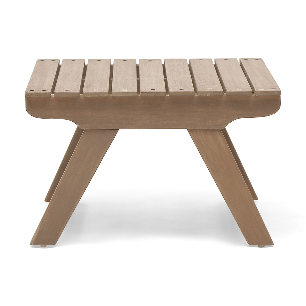 Sedona Outdoor Side Table with Open Slat Design in Grey Acacia Wood, 19.75' x 19.75' x 12.50'