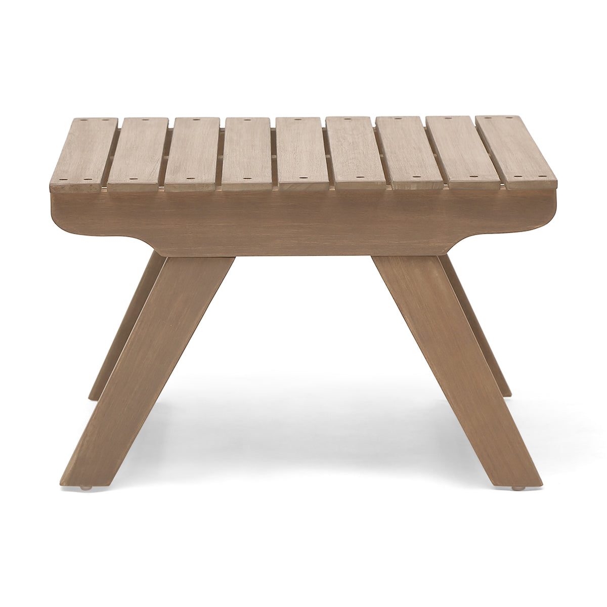 Sedona Outdoor Side Table with Open Slat Design in Grey Acacia Wood, 19.75' x 19.75' x 12.50'