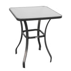 27' Square Bistro Table Garden Dining Table Outdoor Tempered Glass Table