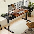 55'×24' Black&Rustic brown Electric Standing Desk Height Adjustable Desk for Home and Office Computer Table Gaming Desk Modern  Lift-up Desk