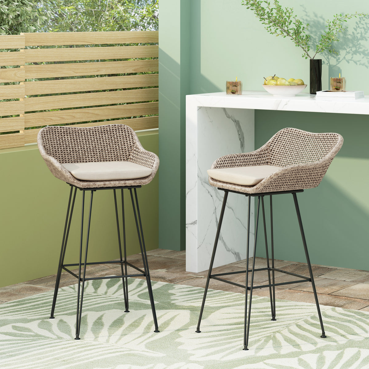 PE Rattan BAR STOOL